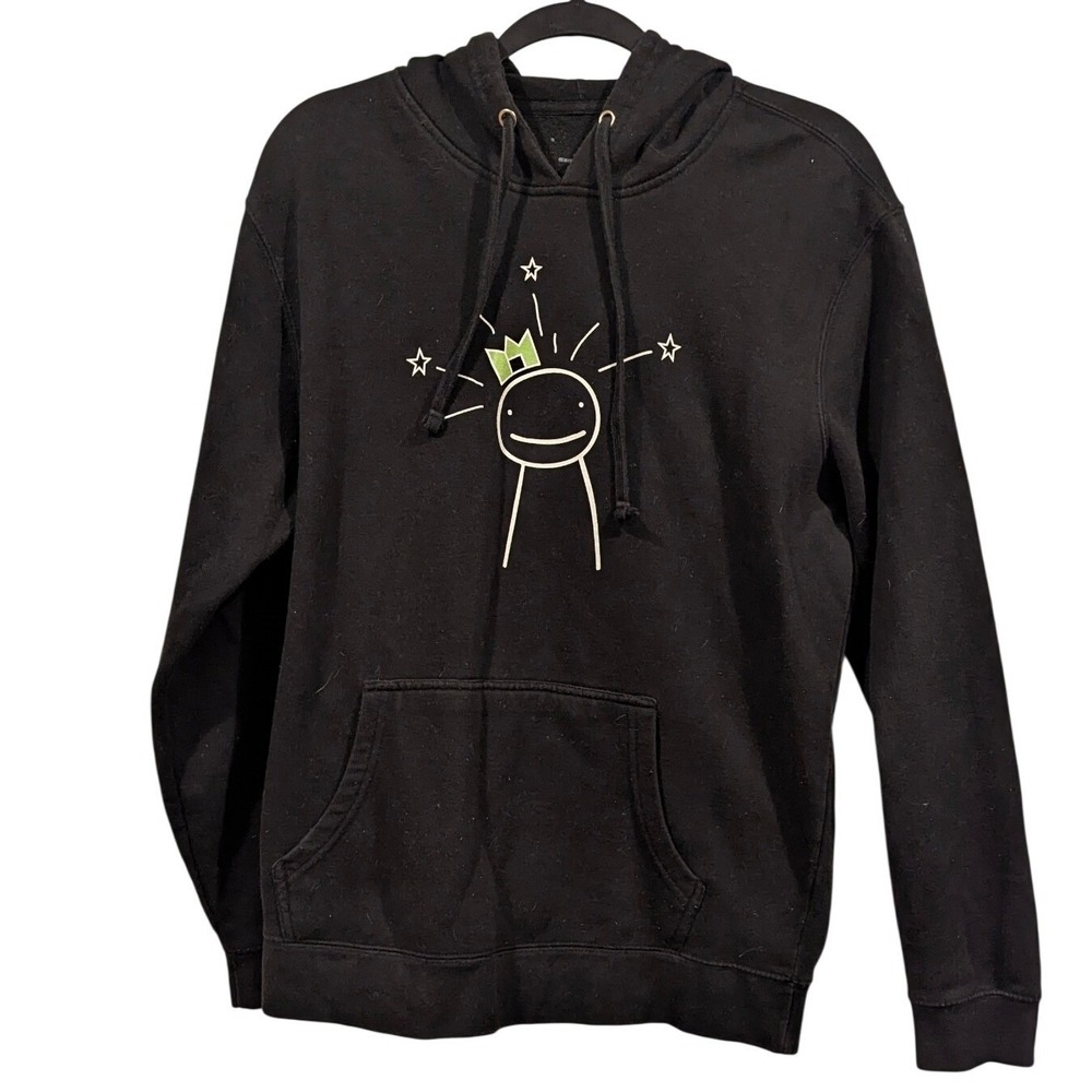 Dream Hoodie Medium Black Minecraft YouTube Merch‎ Crown Star Graphic Pullover